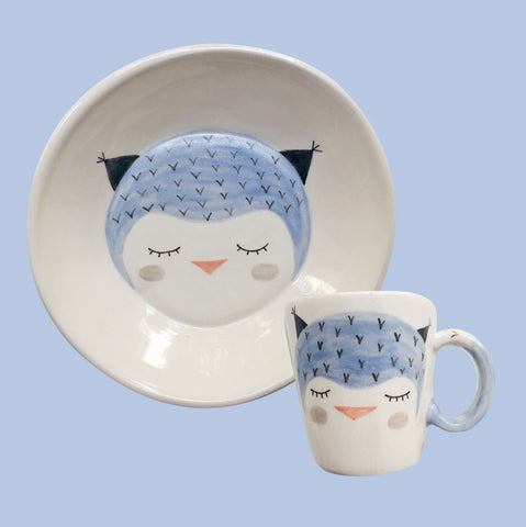 Набор тарелка + кружка "Сова"